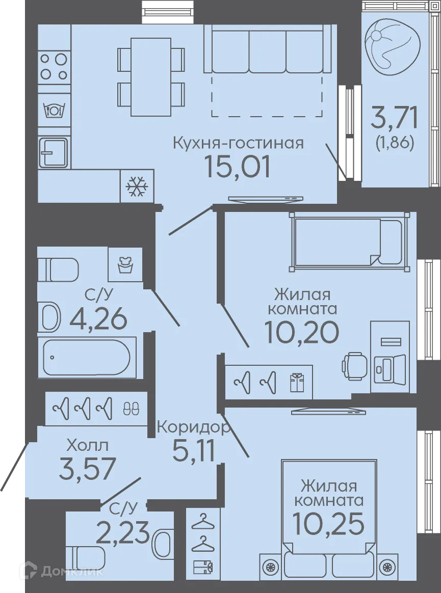 Фото квартиры в ЖК Новокольцовский