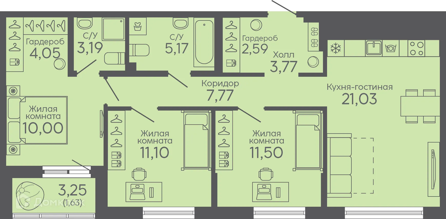 Фото квартиры в ЖК Новокольцовский