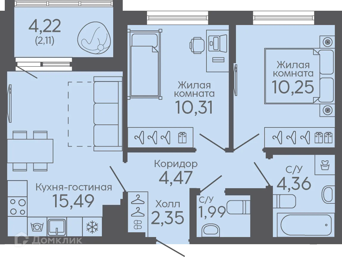 Фото квартиры в ЖК Новокольцовский