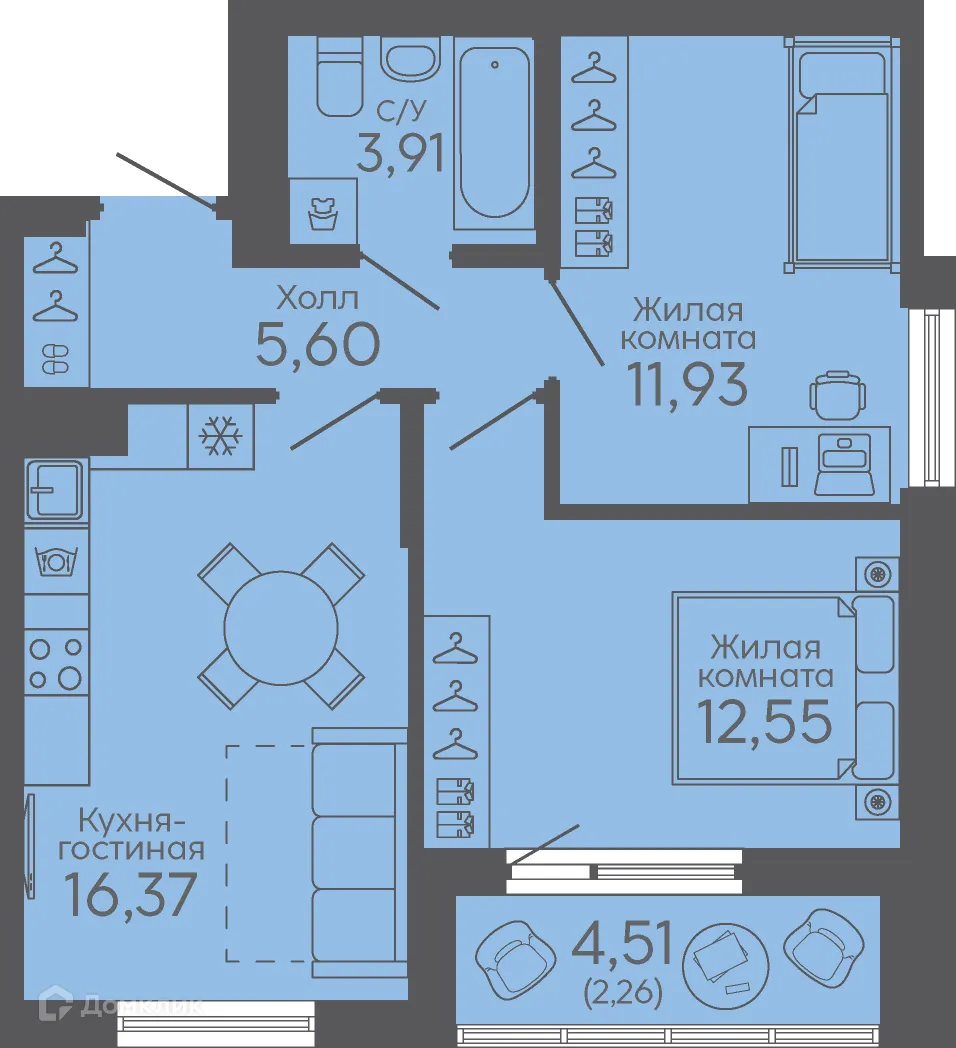 Фото квартиры в ЖК Новокольцовский