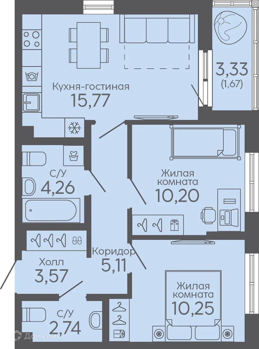 Фото квартиры в ЖК Новокольцовский