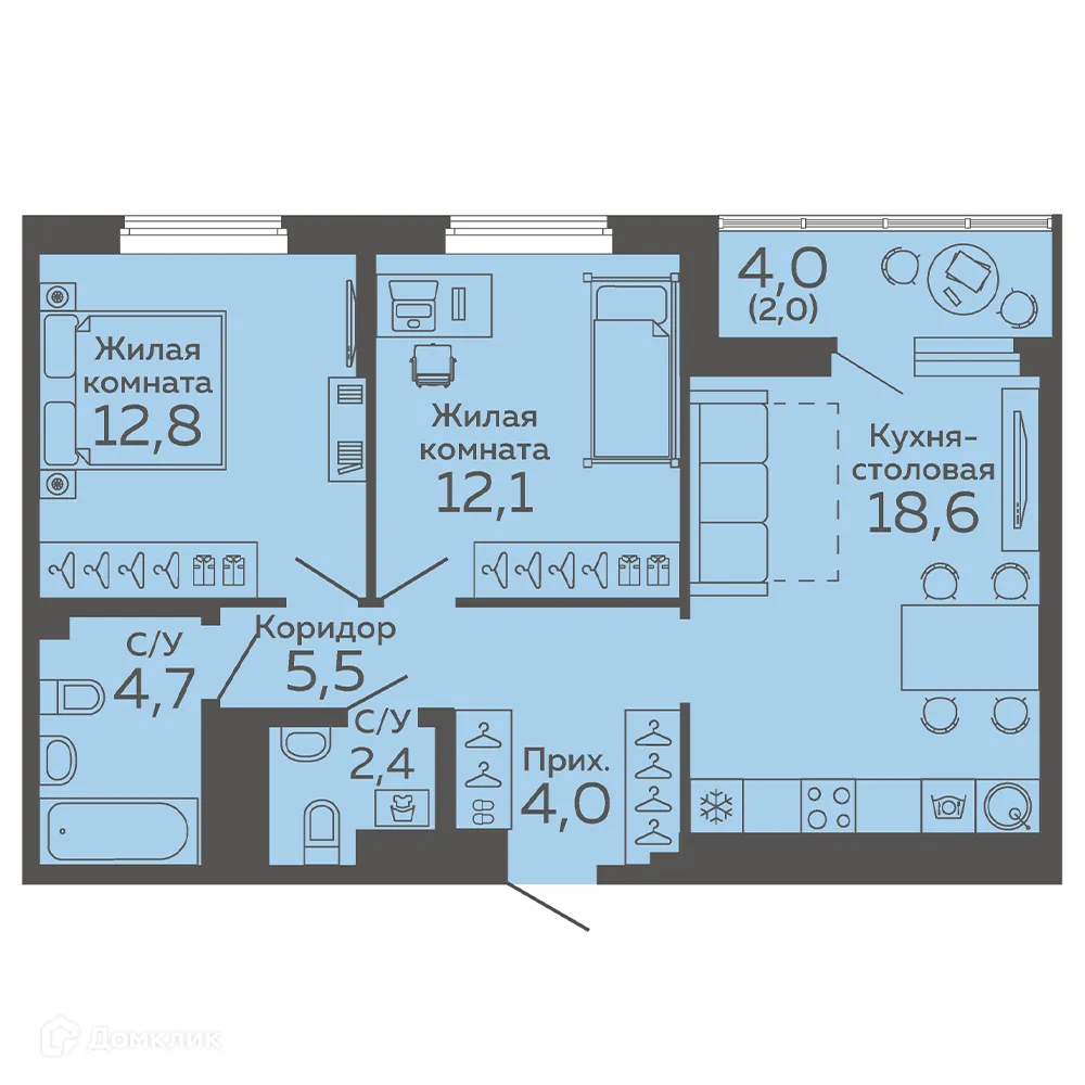 Фото квартиры в ЖК Новокольцовский