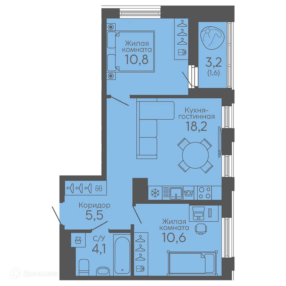 Фото квартиры в ЖК Новокольцовский