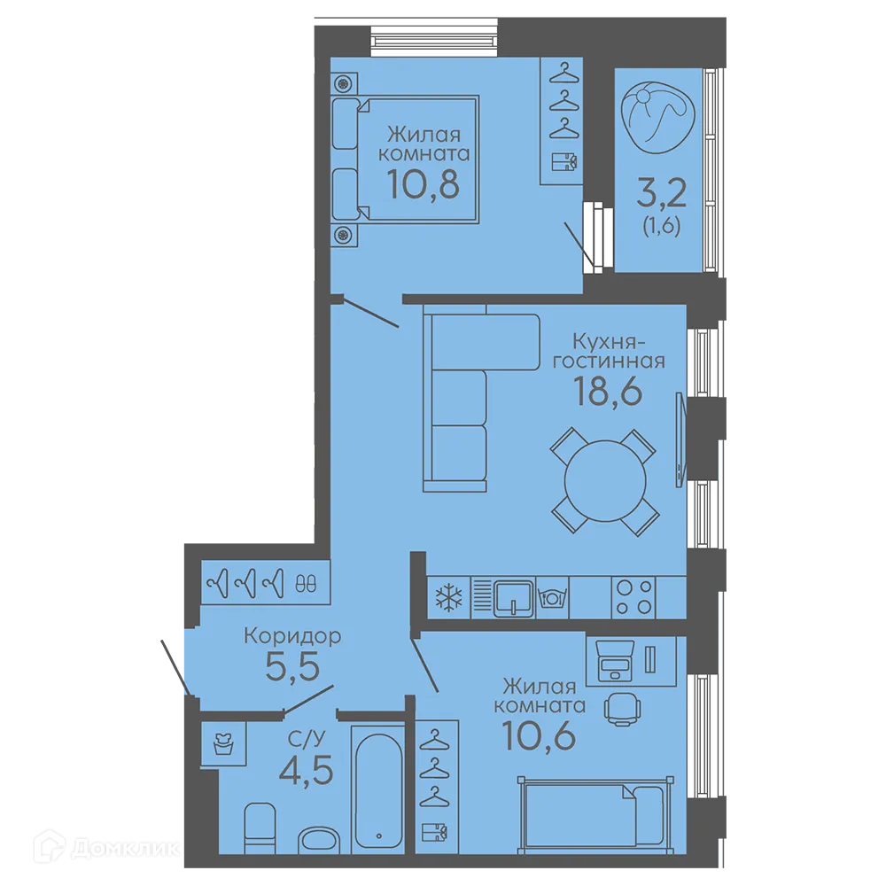 Фото квартиры в ЖК Новокольцовский