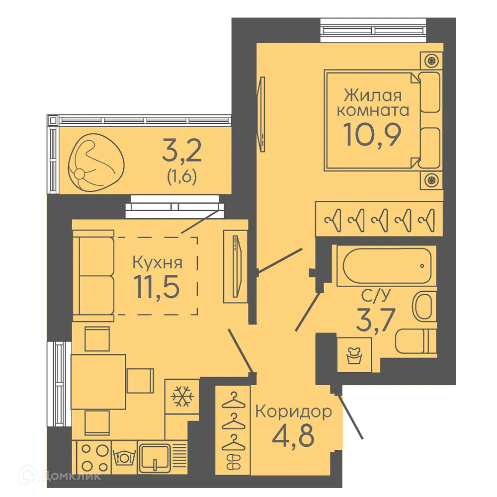 Фото квартиры в ЖК Новокольцовский