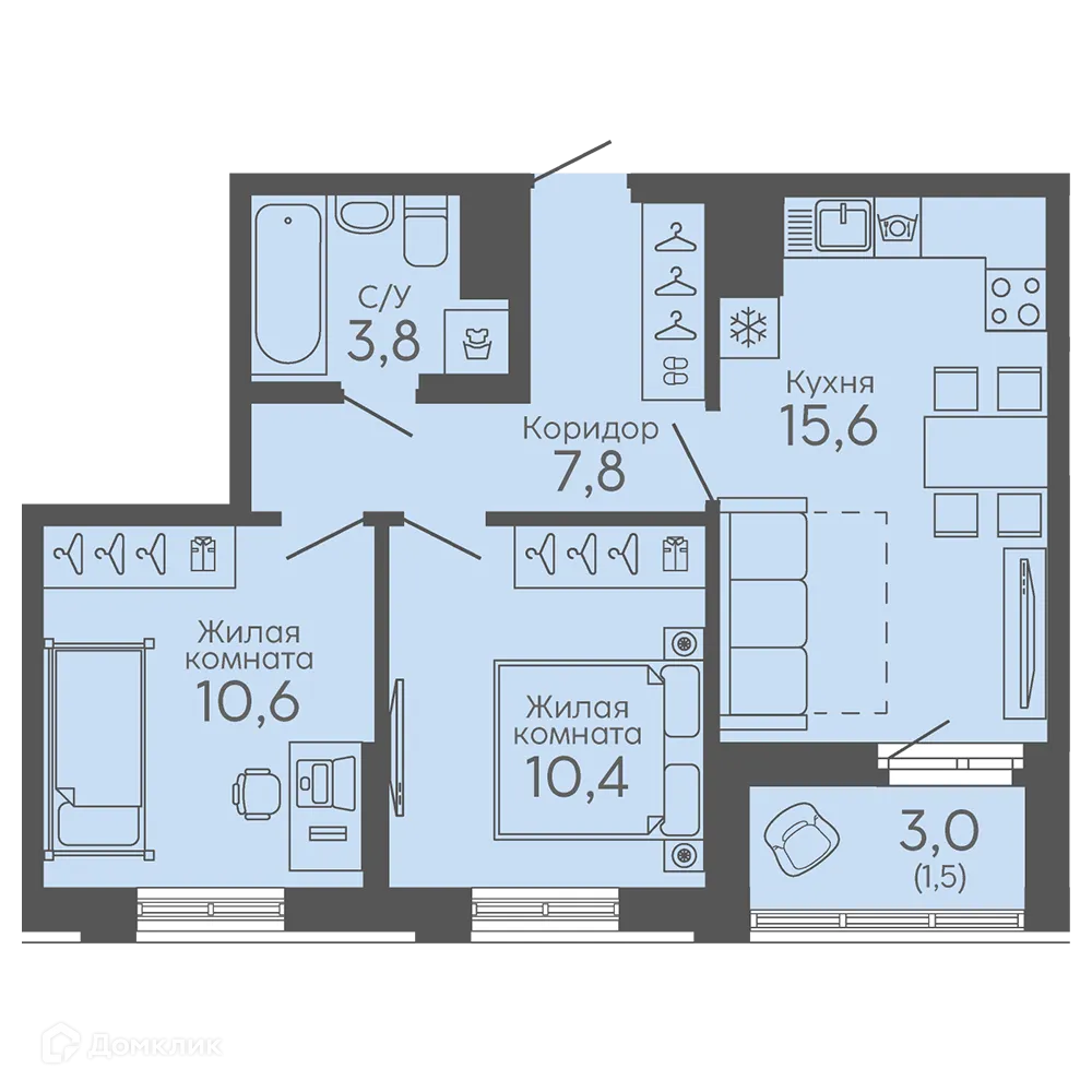 Фото квартиры в ЖК Новокольцовский