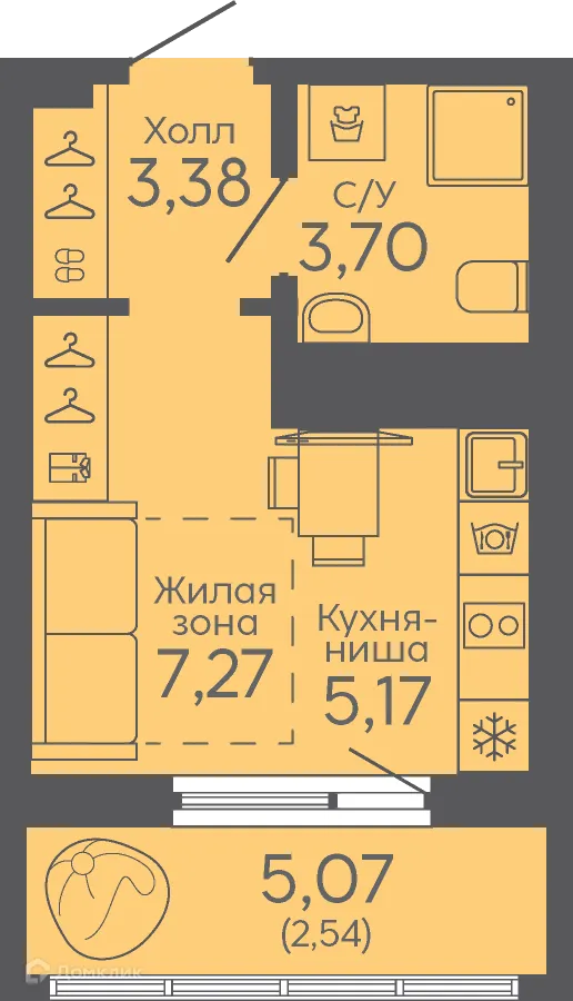 Фото квартиры в ЖК Новокольцовский