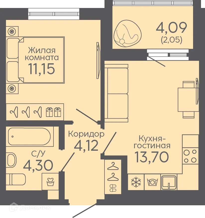 Фото квартиры в ЖК Новокольцовский