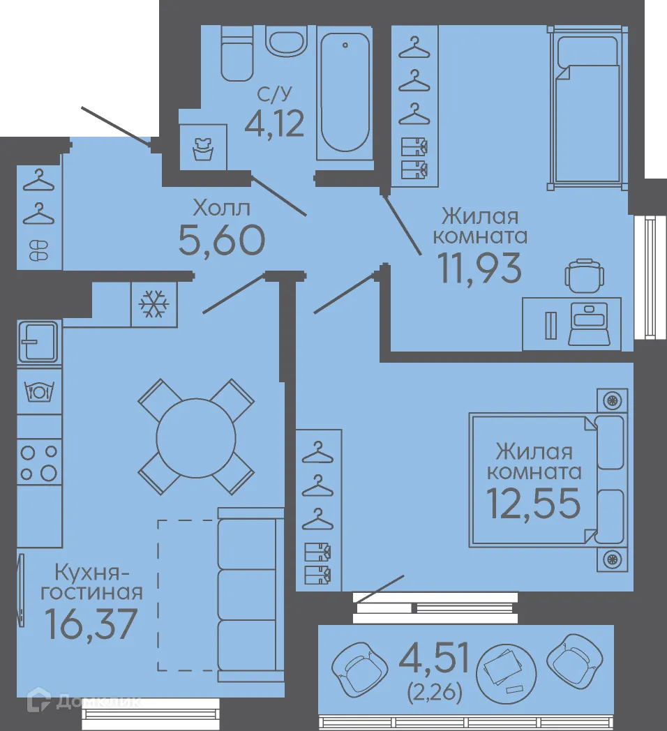 Фото квартиры в ЖК Новокольцовский