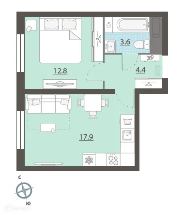 Фото квартиры в ЖК Зеленый остров
