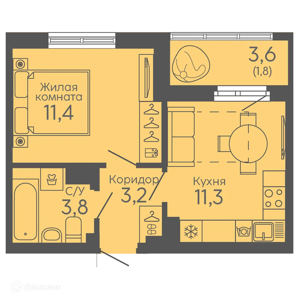 Фото квартиры в ЖК Новокольцовский