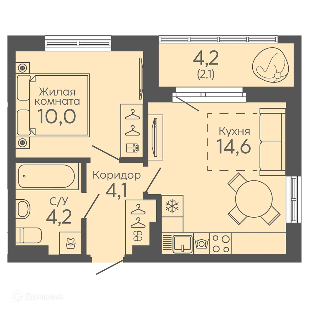 Фото квартиры в ЖК Новокольцовский