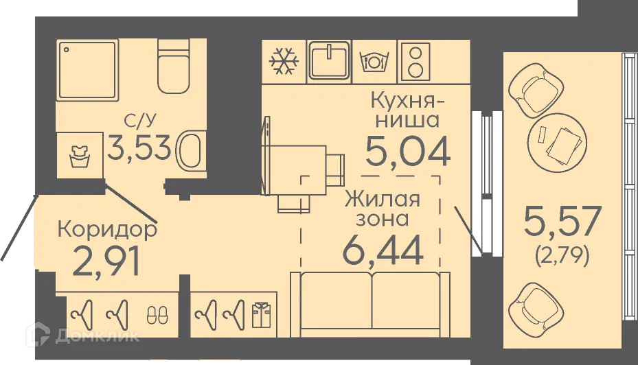 Фото квартиры в ЖК Новокольцовский