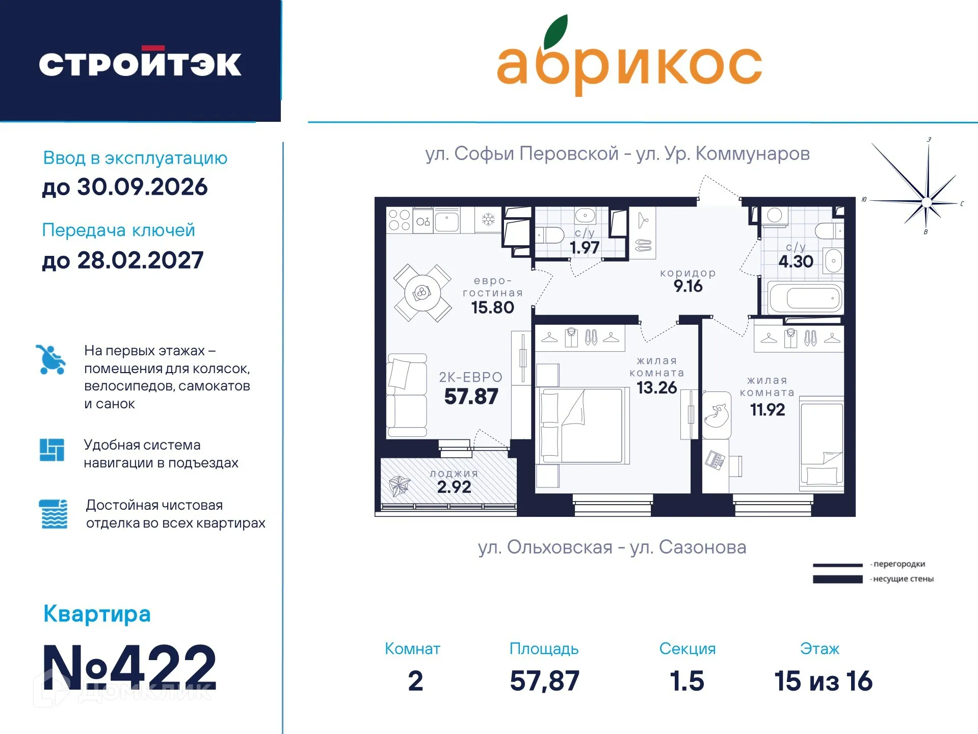 Фото квартиры в ЖК "Абрикос"