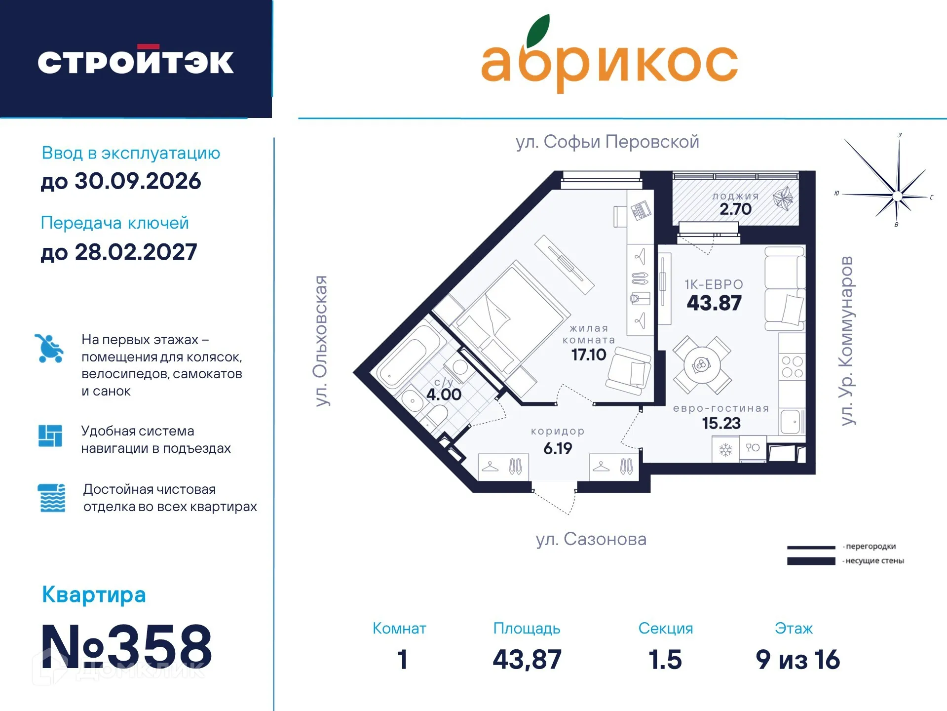 Фото квартиры в ЖК "Абрикос"