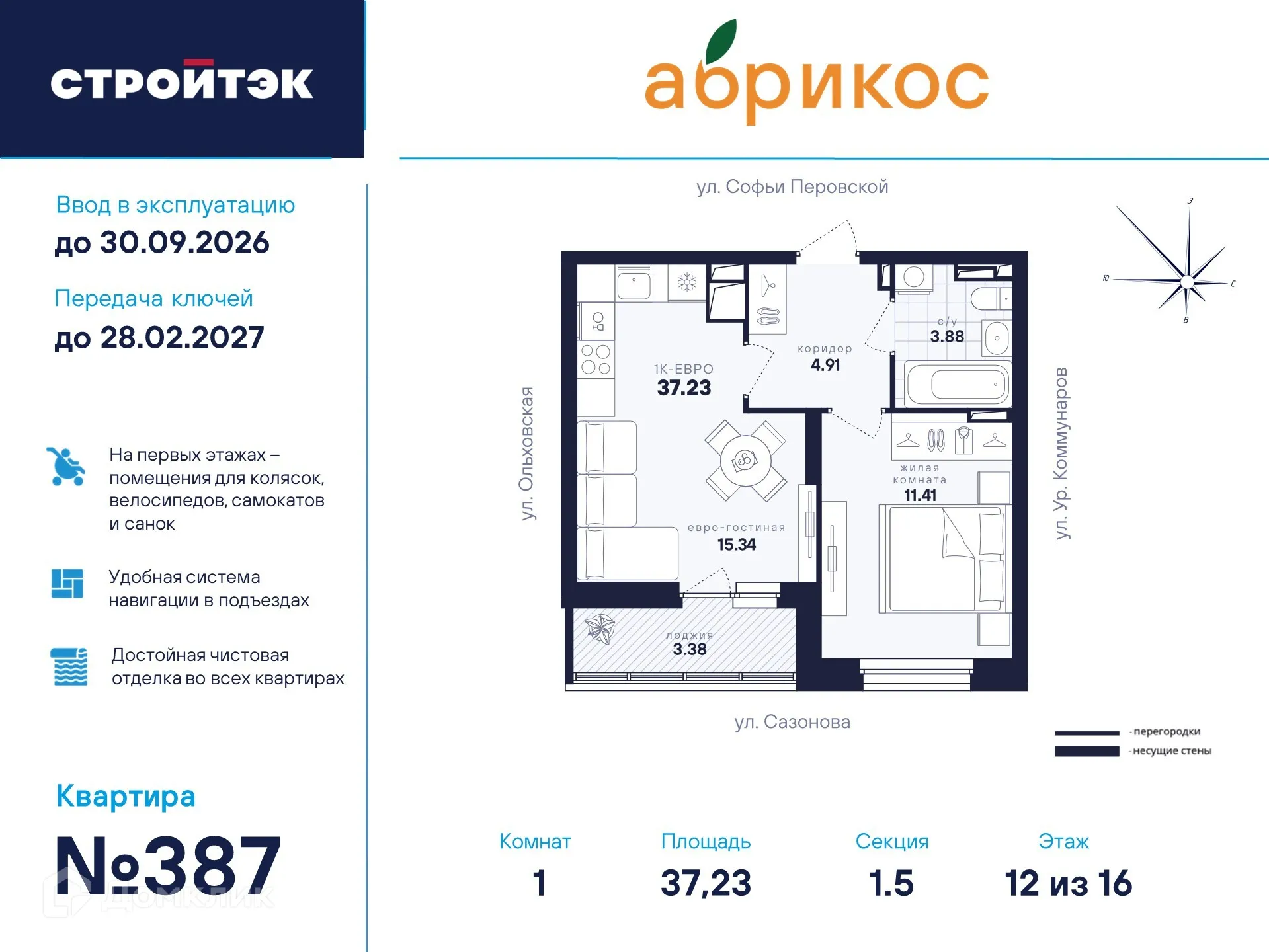 Фото квартиры в ЖК "Абрикос"