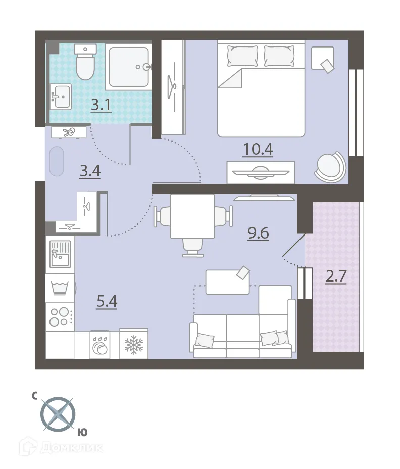 Фото квартиры в ЖК Мичуринский