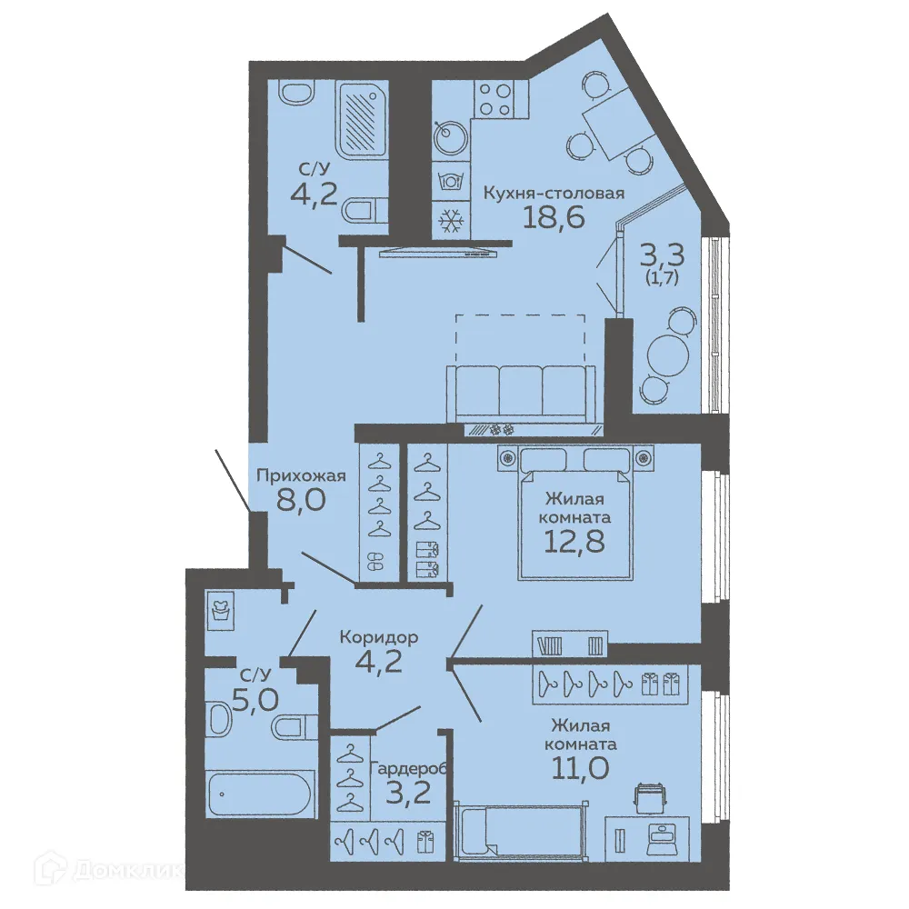 Фото квартиры в ЖК "Botanika Green House (Ботаника Грин Хаус)"