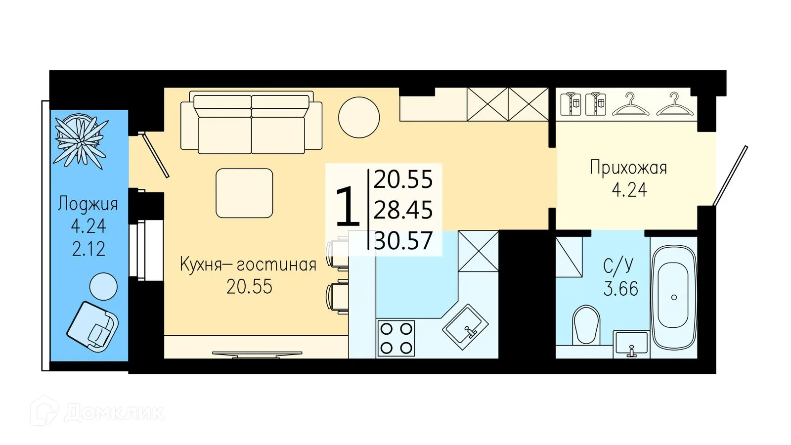 Фото квартиры в ЖК Уютный дом на Дудинской