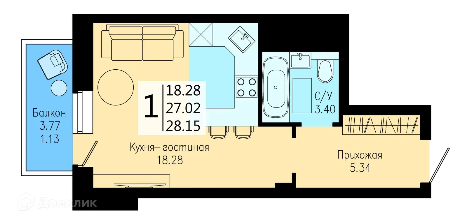 Фото квартиры в ЖК Уютный дом на Дудинской