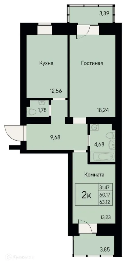 Фото квартиры в ЖК Хвоя