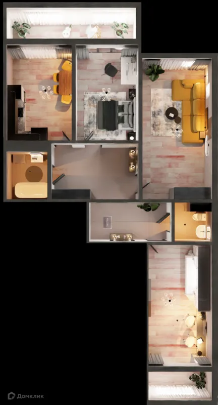 Планировка 3 комн. в ЖК Дом по ул Адмирала Пустошкина