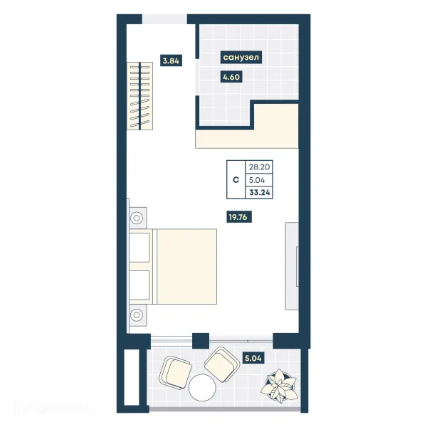 Планировка Студия в ЖК Лучи