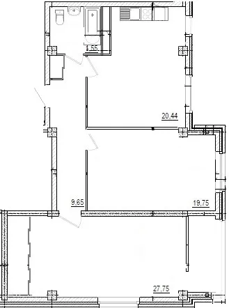 Планировка 2-комнатной квартиры 83.5 м² в ЖК на площади Труда, г. Волжский — фото 1