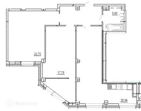 Планировка 2-комнатной квартиры 84.7 м² в ЖК на площади Труда, г. Волжский — фото 1