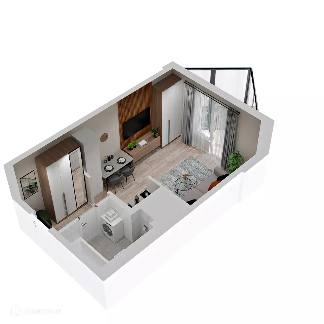 Планировка студии квартиры 24.1 м² в ЖК МУРИНО КЛАБ, г. Мурино — фото 3