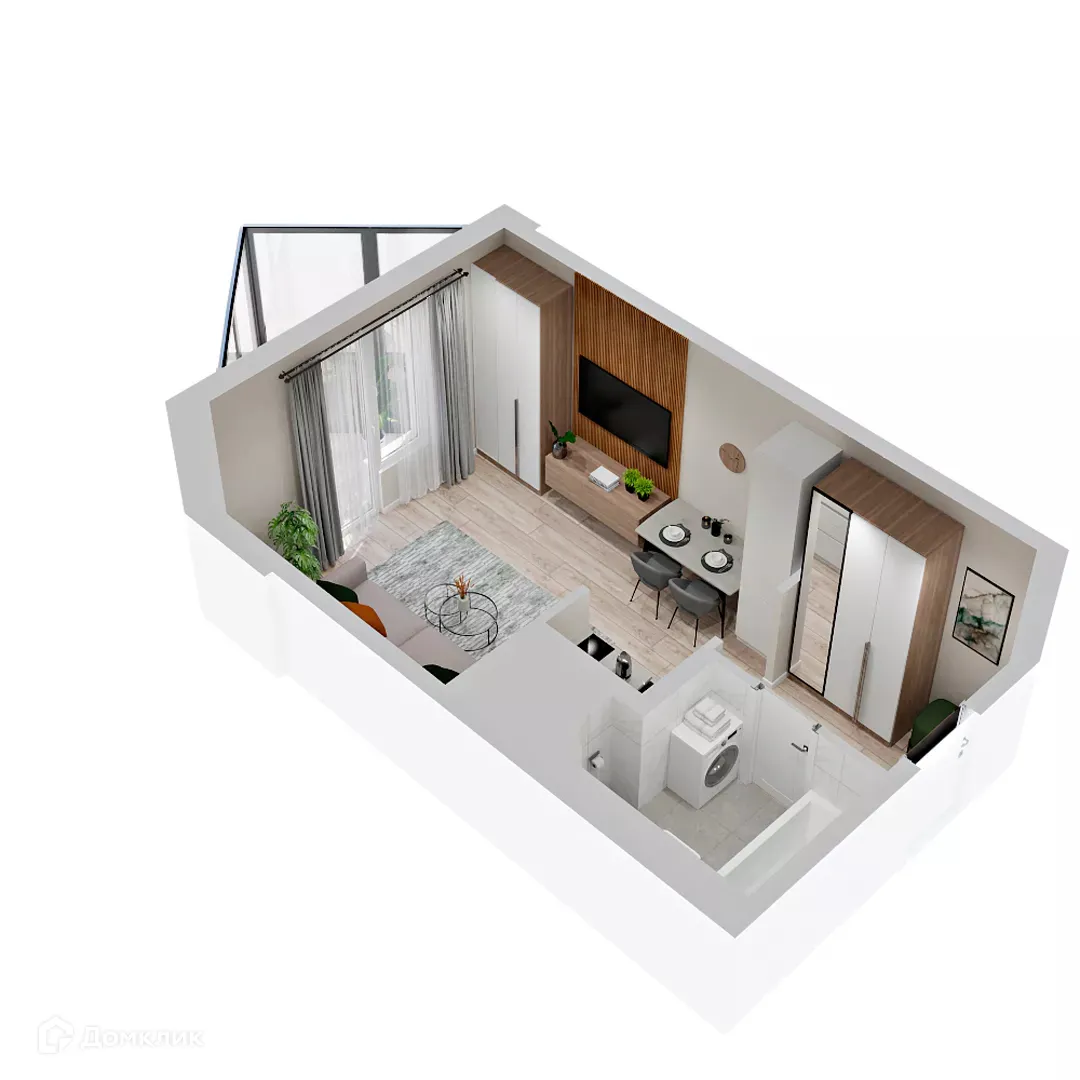 Планировка студии квартиры 23.2 м² в ЖК МУРИНО КЛАБ, г. Мурино — фото 2