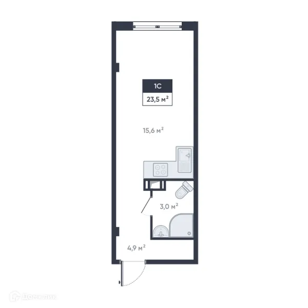 Планировка Студия в ЖК Ромашки