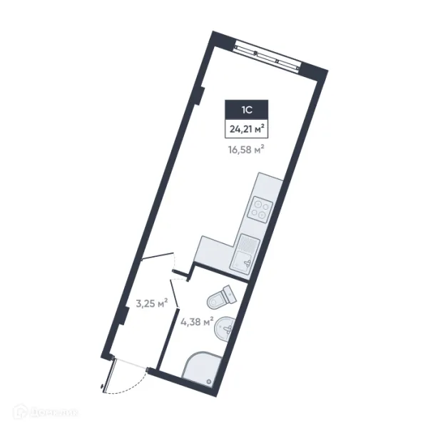 Планировка Студия в ЖК Ромашки