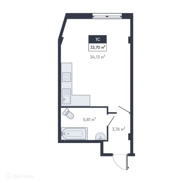Планировка Студия в ЖК Ромашки