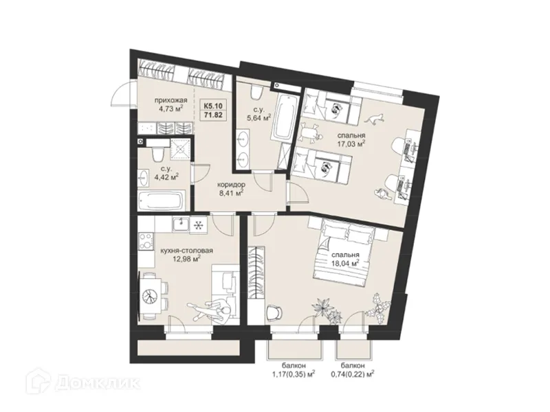 Фото квартиры в ЖК Резиденция МОН на Чернышевского