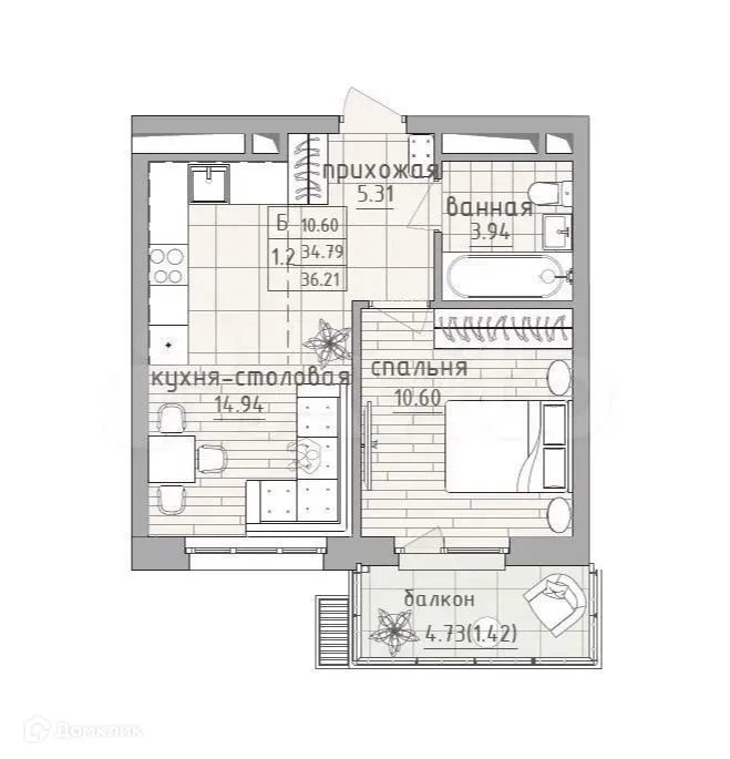 Фото квартиры в ЖК SREDA of LIFE (Среда оф Лайф)