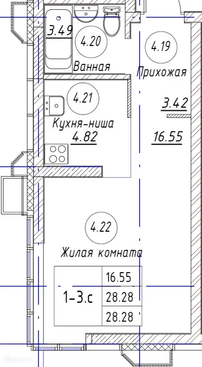 Фото квартиры в ЖК по ул. Аделя Кутуя