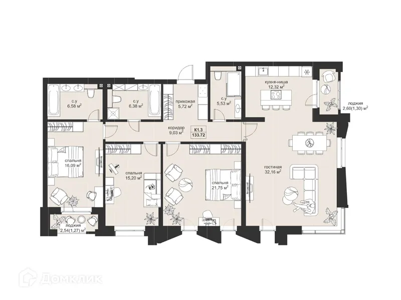 Фото квартиры в ЖК Резиденция МОН на Чернышевского