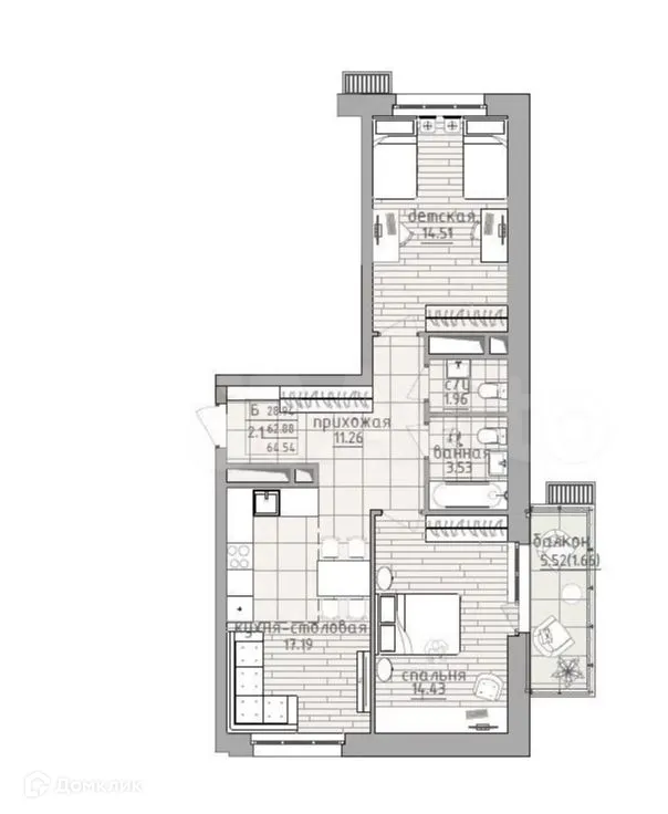 Фото квартиры в ЖК SREDA of LIFE (Среда оф Лайф)