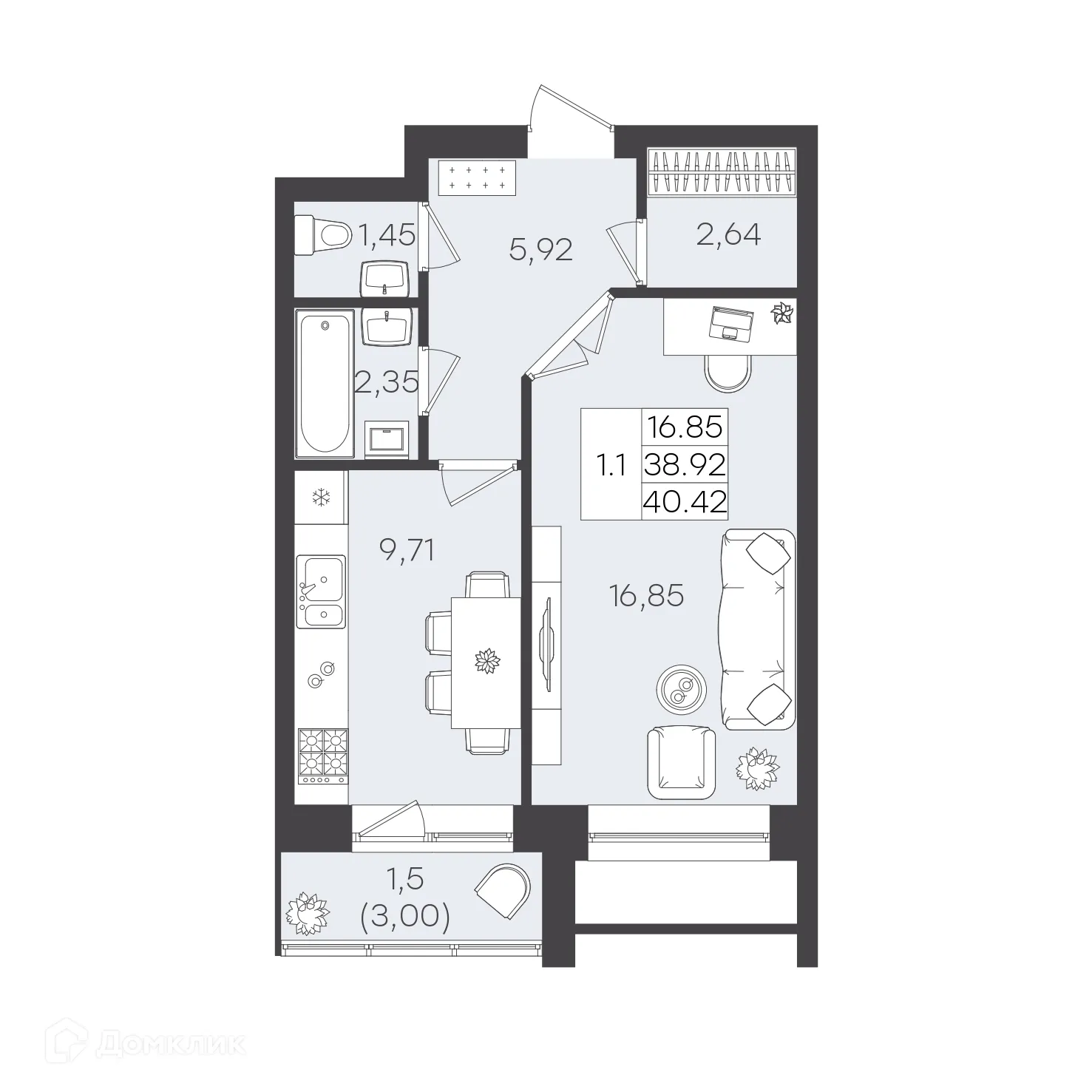 Фото квартиры в ЖК DOLCE VITA (ДОЛЬЧЕ ВИТА)