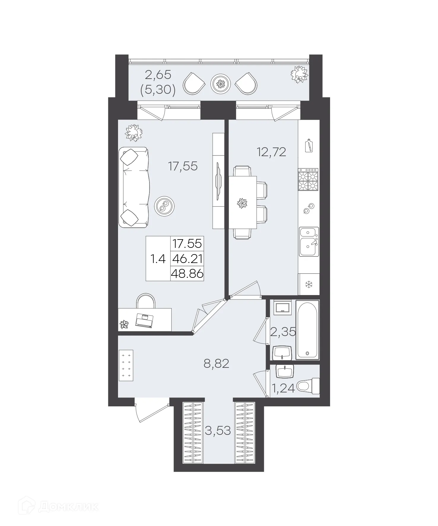 Фото квартиры в ЖК DOLCE VITA (ДОЛЬЧЕ ВИТА)