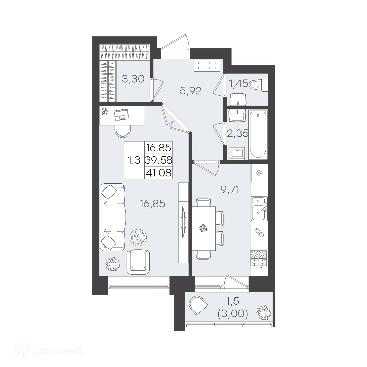 Фото квартиры в ЖК DOLCE VITA (ДОЛЬЧЕ ВИТА)