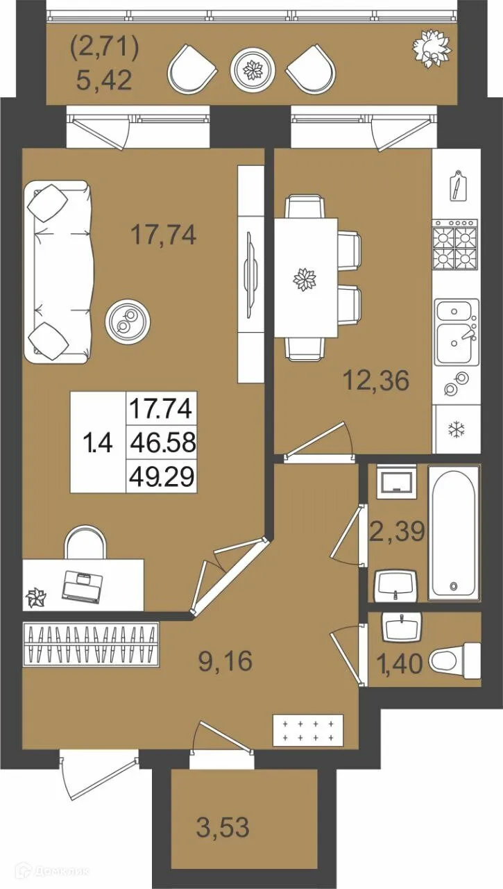 Фото квартиры в ЖК DOLCE VITA (ДОЛЬЧЕ ВИТА)