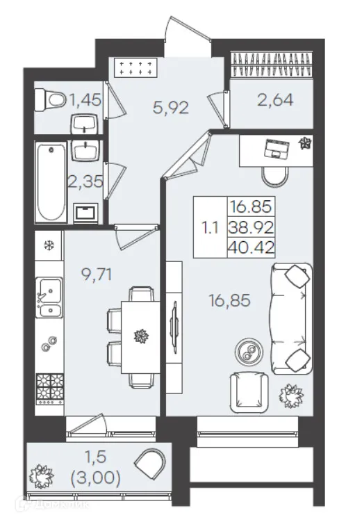 Фото квартиры в ЖК DOLCE VITA (ДОЛЬЧЕ ВИТА)