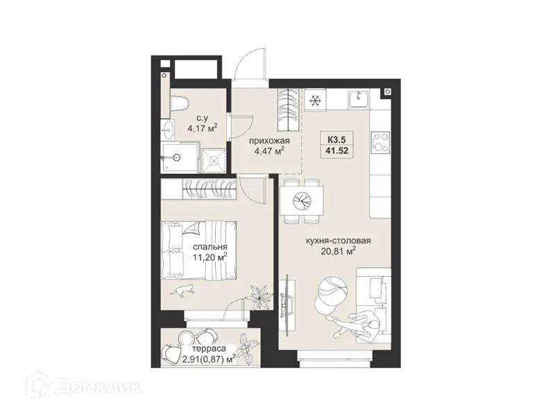 Фото квартиры в ЖК Резиденция МОН на Чернышевского