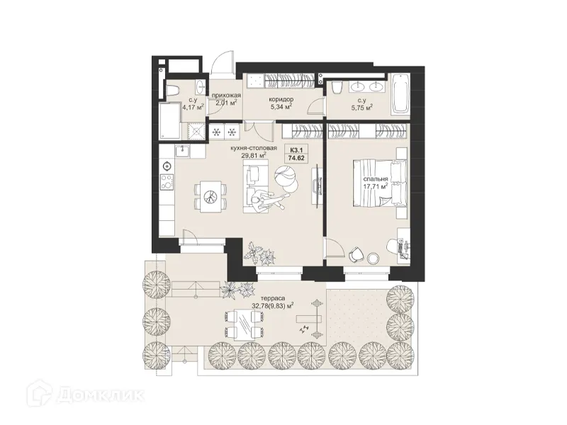 Фото квартиры в ЖК Резиденция МОН на Чернышевского