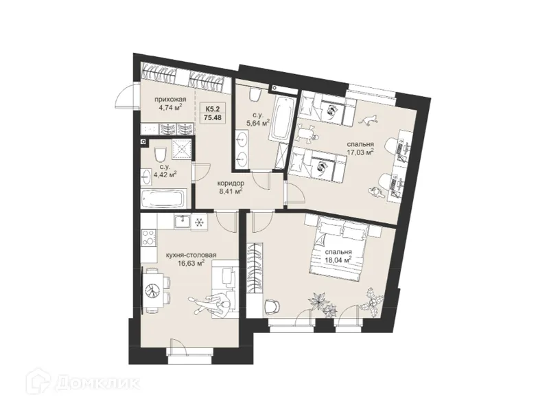 Фото квартиры в ЖК Резиденция МОН на Чернышевского