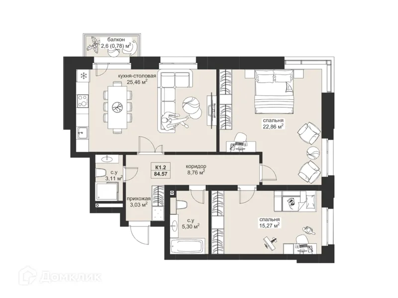 Фото квартиры в ЖК Резиденция МОН на Чернышевского