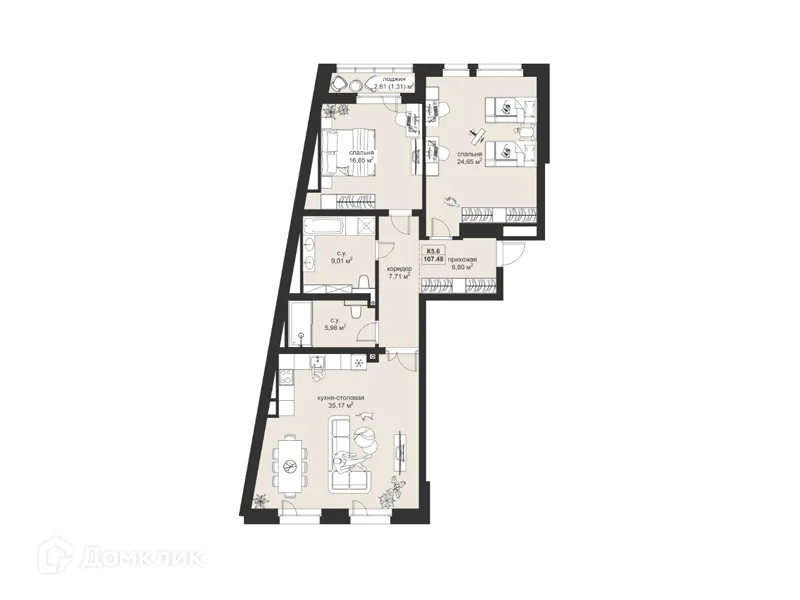 Фото квартиры в ЖК Резиденция МОН на Чернышевского