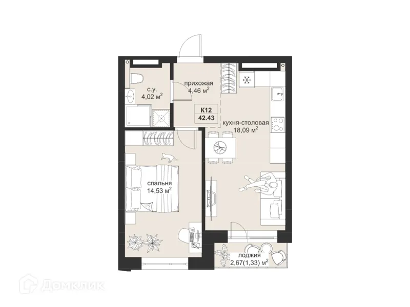 Фото квартиры в ЖК Резиденция МОН на Чернышевского